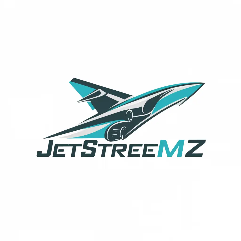 a logo design,with the text "JetStreemz", main symbol:Jet plane,Moderate,clear background