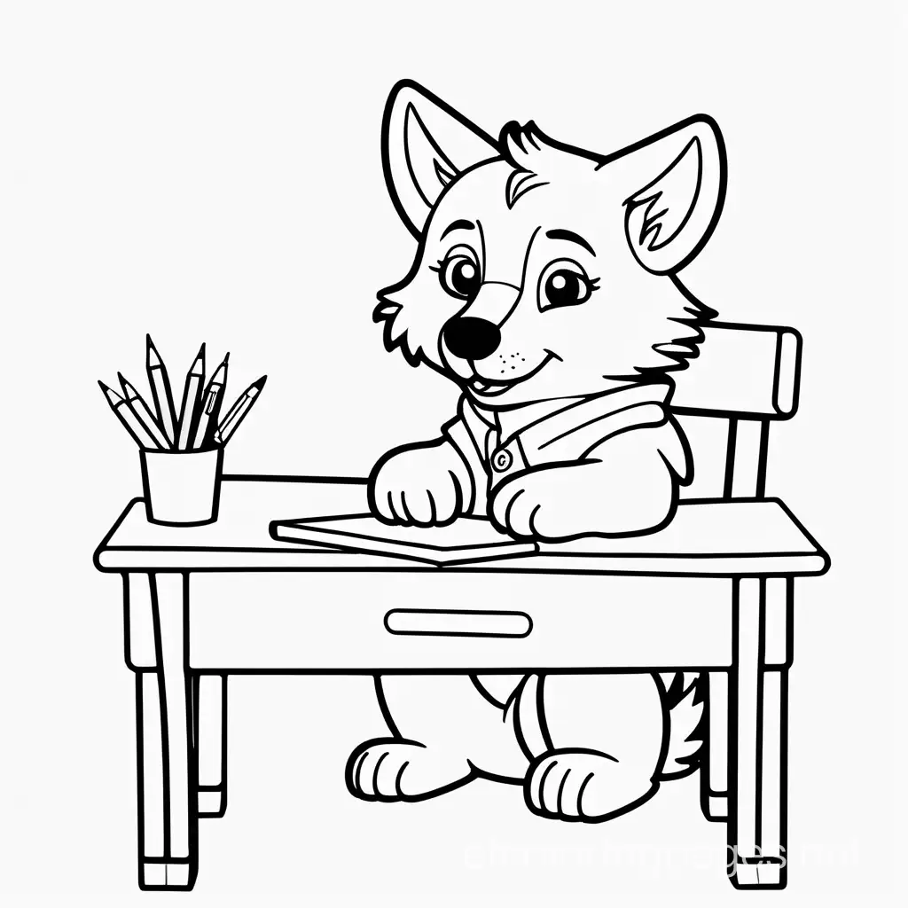 Adorable-Polar-Wolf-Cub-Coloring-Page-Simple-Line-Art-for-Kids