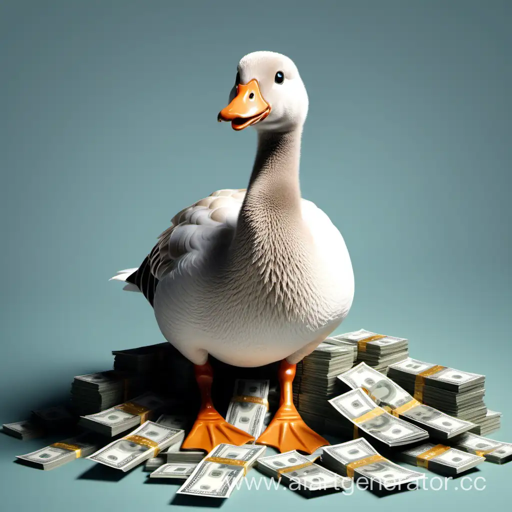 Rich-Little-Goose-Posing-with-Wealth