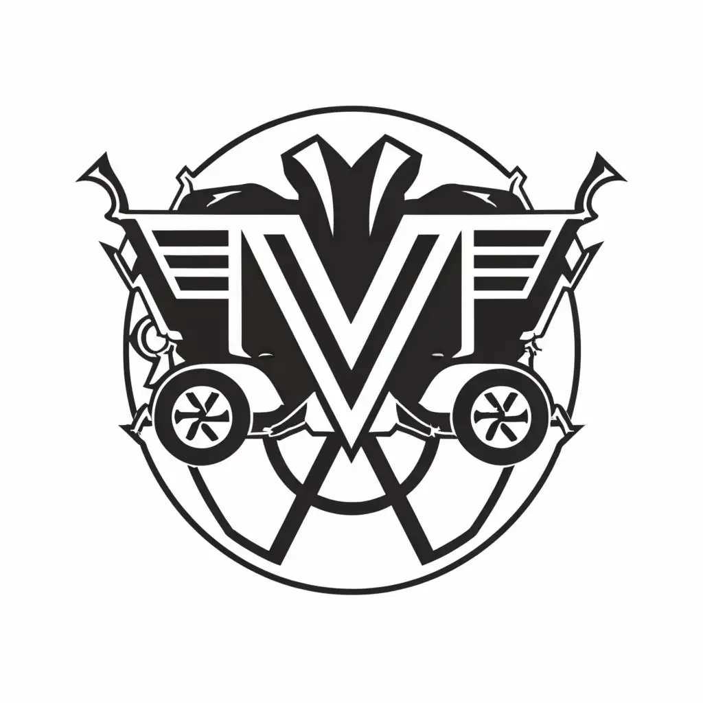 a logo design,with the text "MV", main symbol:Car,complex,clear background