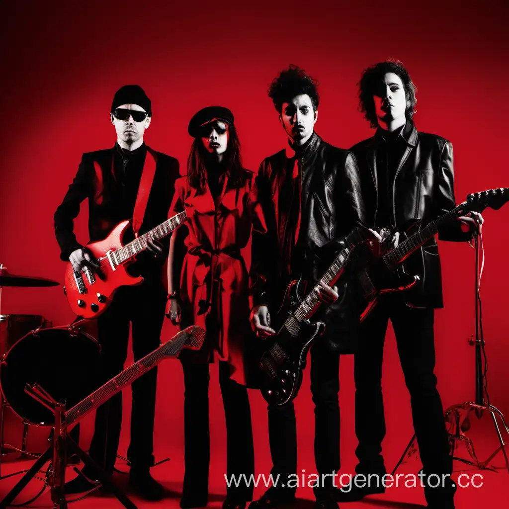 Red-and-Black-Tone-Rock-Band-with-Five-Members-and-Instruments