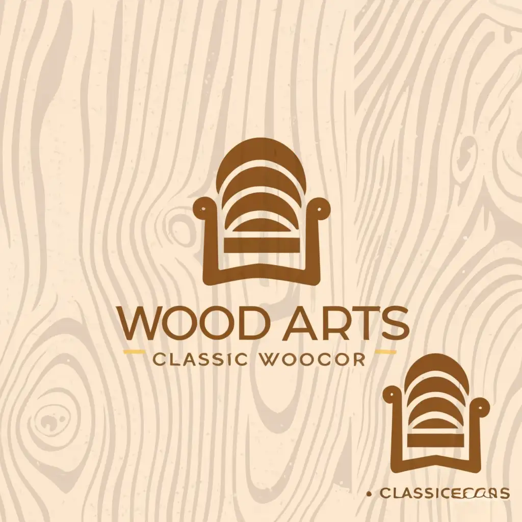 LOGO-Design-for-Wood-Arts-Classic-Woodecors-Elegant-Chair-Symbol-in-Home-Family-Industry