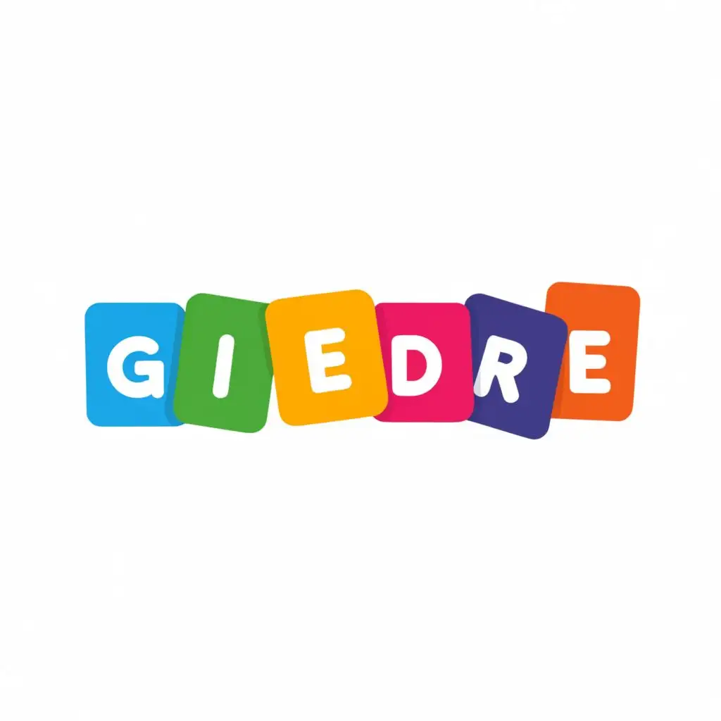 a logo design,with the text "Giedre", main symbol:Toy letters, learning,Minimalistic,be used in Education industry,clear background