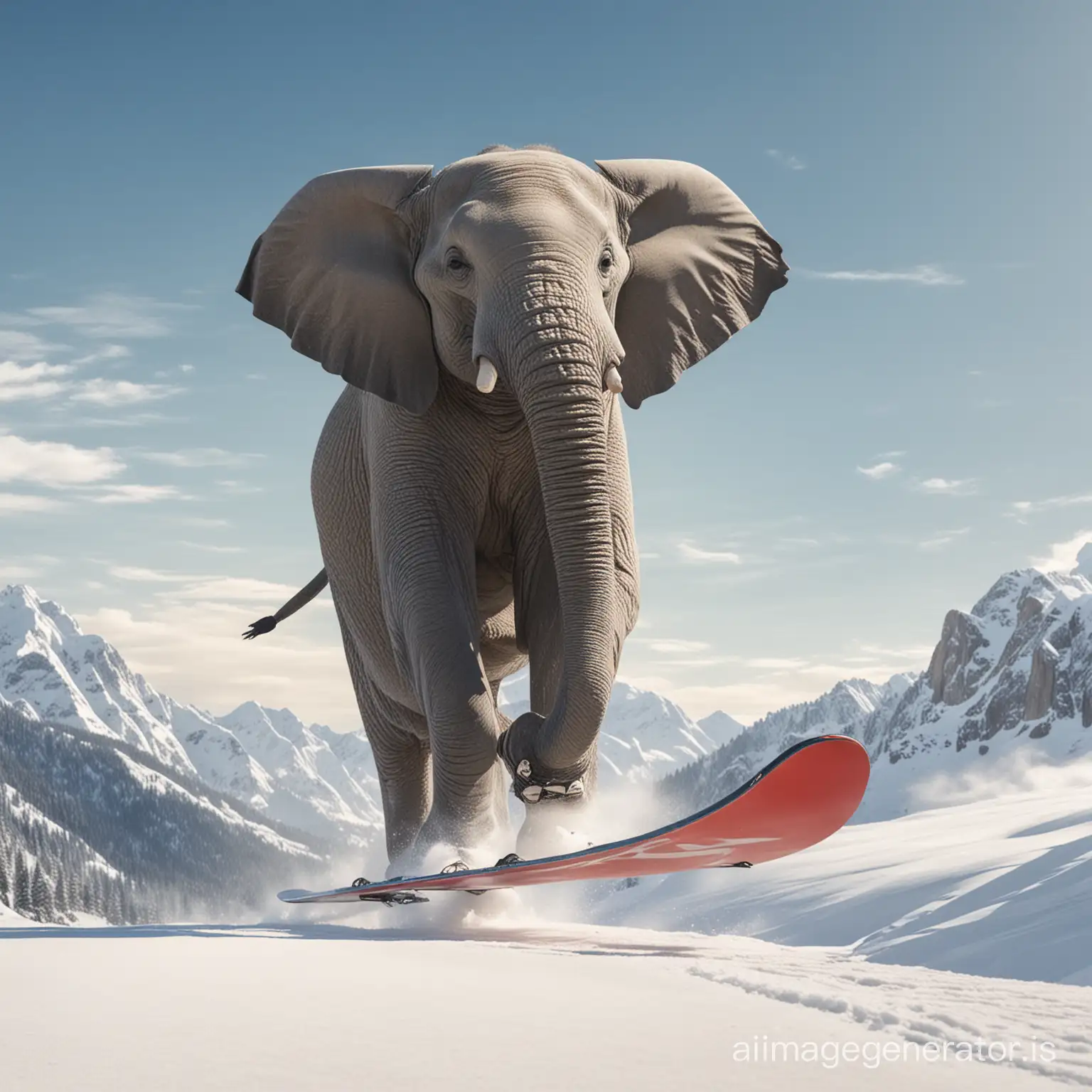 Elephant-Skiing-Adventure-in-Snowy-Wonderland