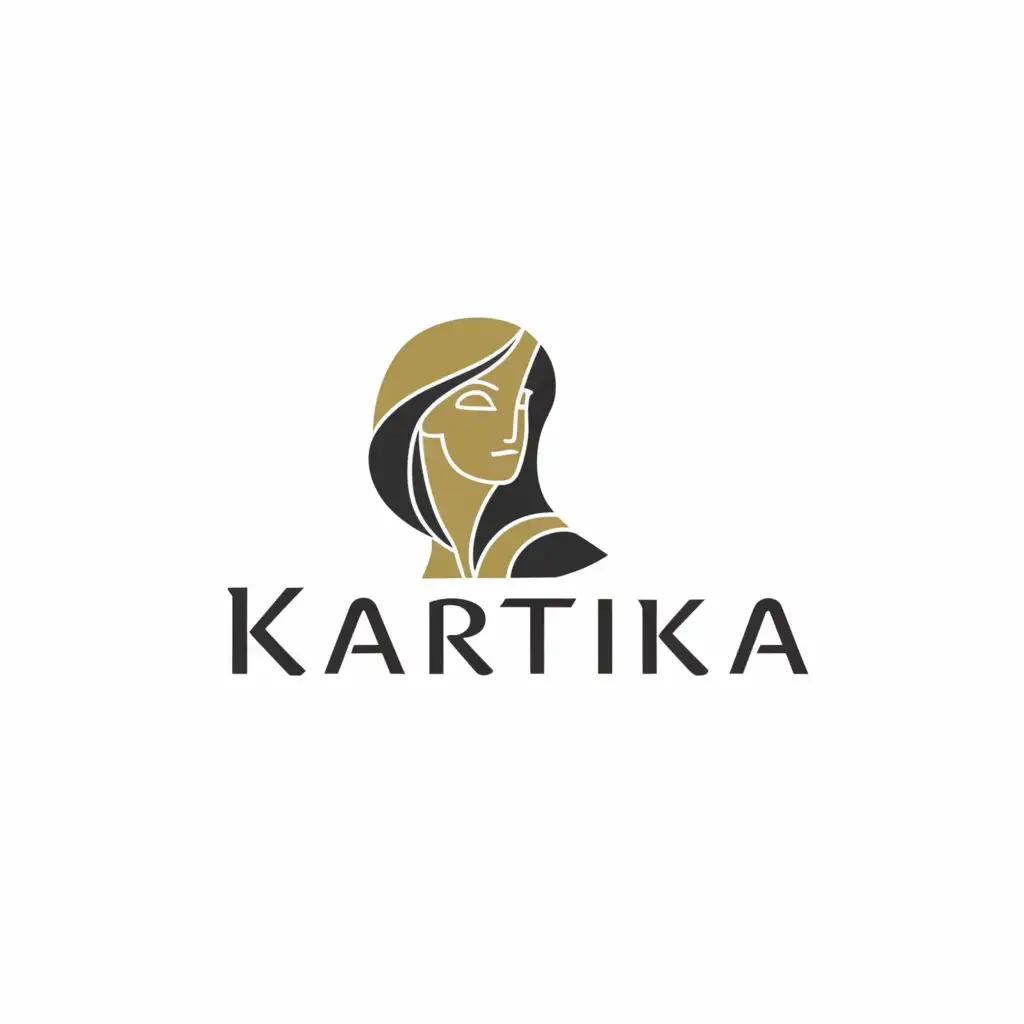 a logo design,with the text "KARTIKA", main symbol:the women with courage,Moderate,be used in Finance industry,clear background