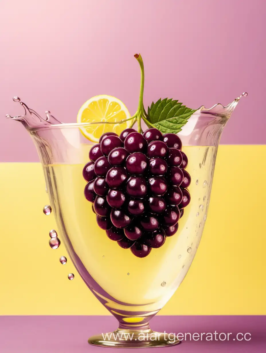 Vibrant-Boysenberry-and-Lemon-Water-Drops-on-Yellow