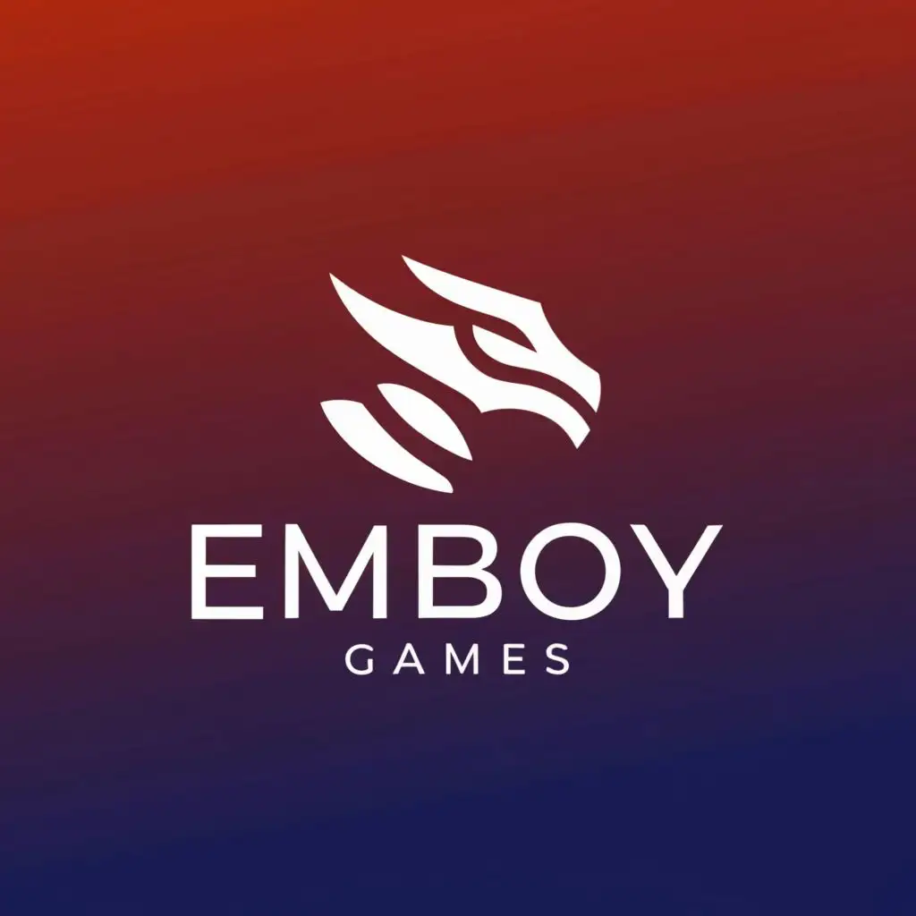 a logo design,with the text 'Embody games', main symbol:dragon head,Minimalistic,be used in Internet industry,clear background