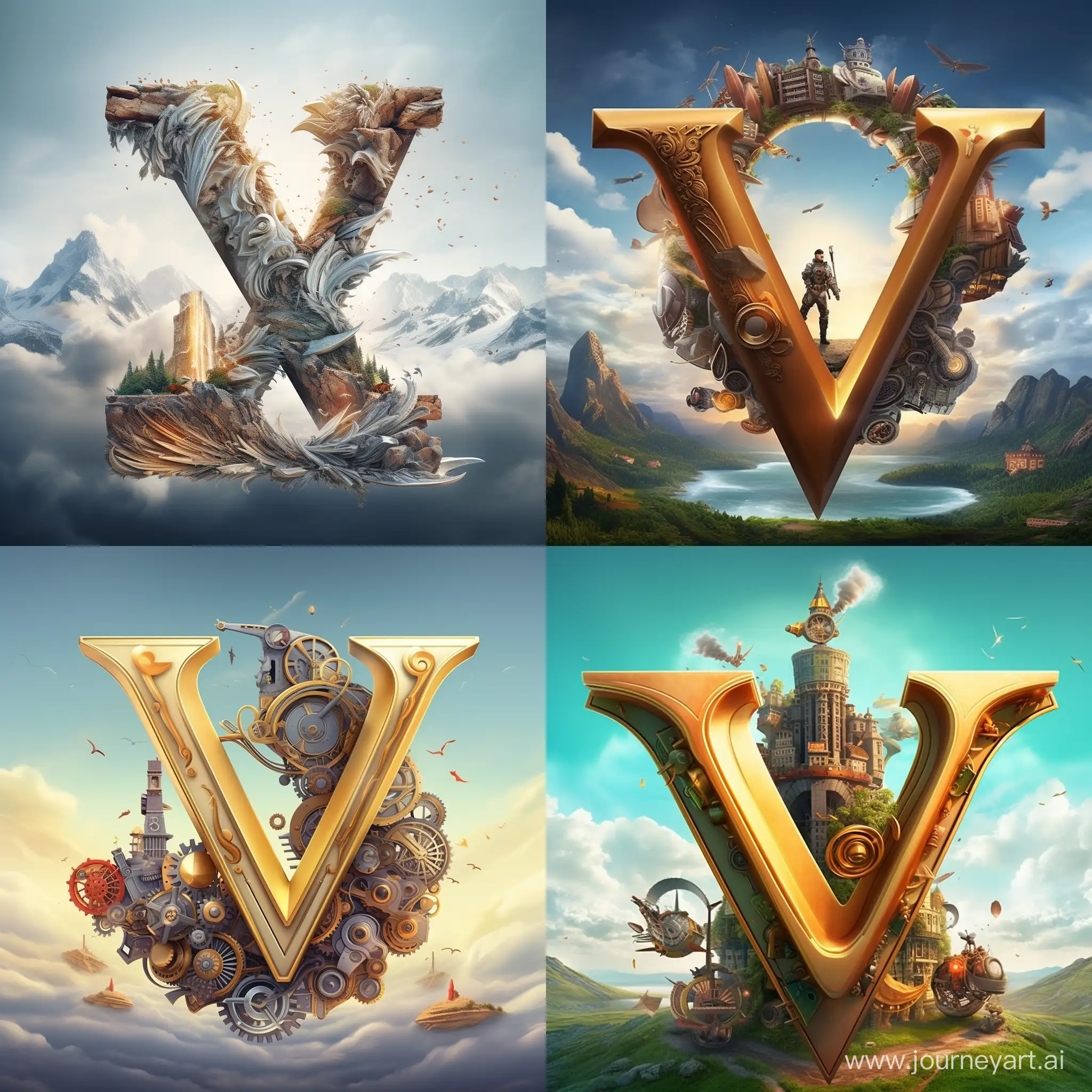 Epic-Avatar-Designs-Stylized-Letter-V-Embracing-the-Essence-of-Wind-and-Air