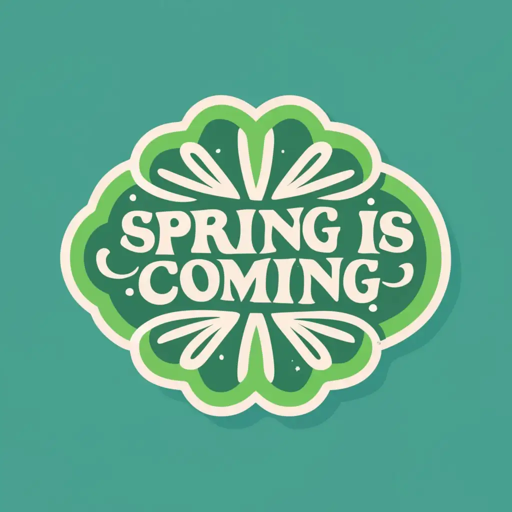 logo, Spring is coming, with the text "Spring is coming", typography