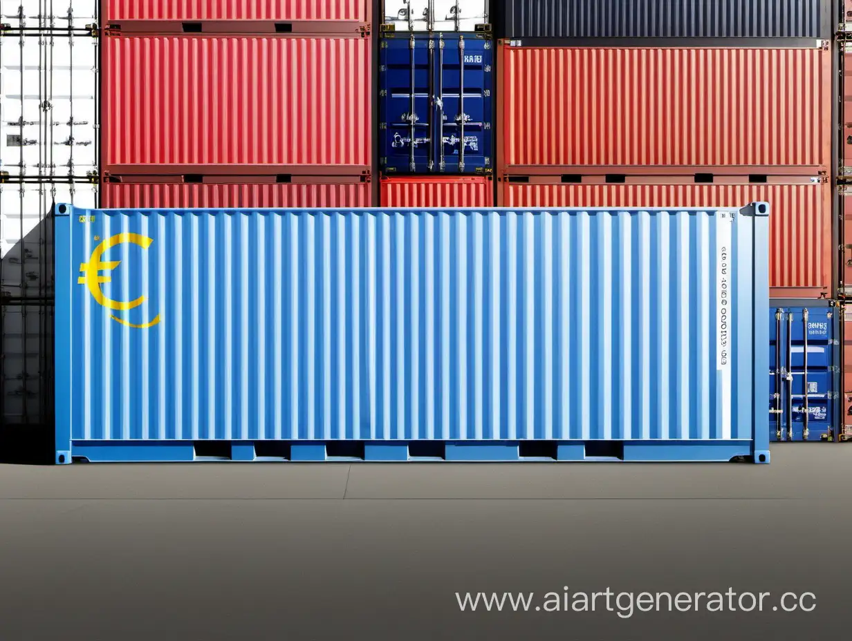  большой морской контейнер заполненный евро грузовом порту