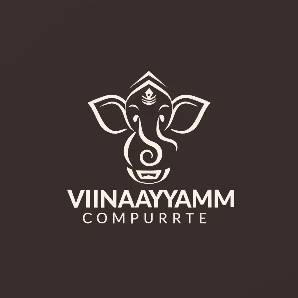 a logo design,with the text "vinayakam compurte", main symbol:ganesh,complex,be used in Internet industry,clear background