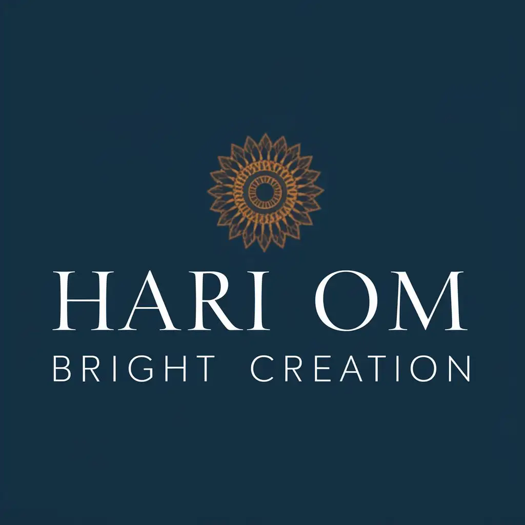 logo, hari om bright cration, with the text "hari om bright creation", typography