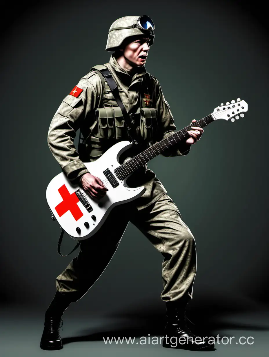 Russian-Military-Field-Medicine-Guitarist-Soldier-in-Action