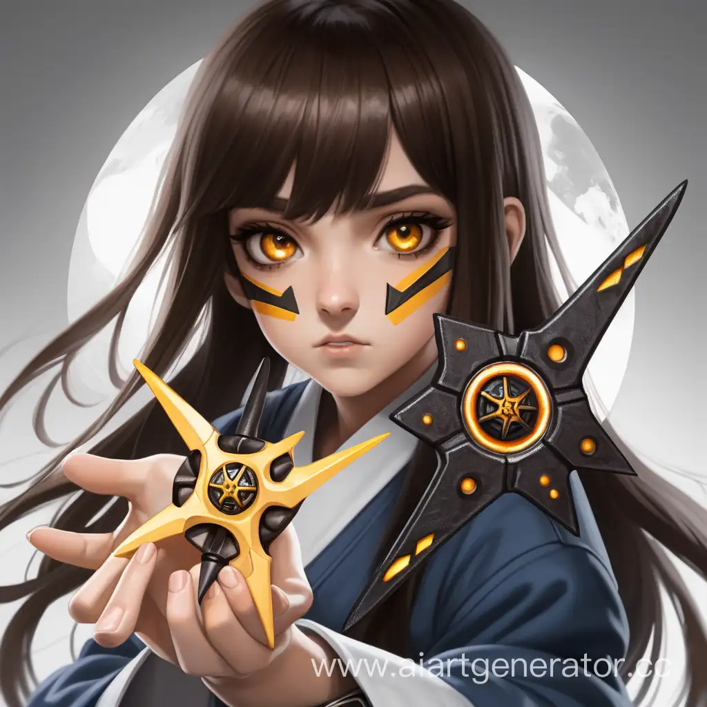 Mysterious-Brunette-Girl-with-Amber-Eyes-and-a-Shuriken