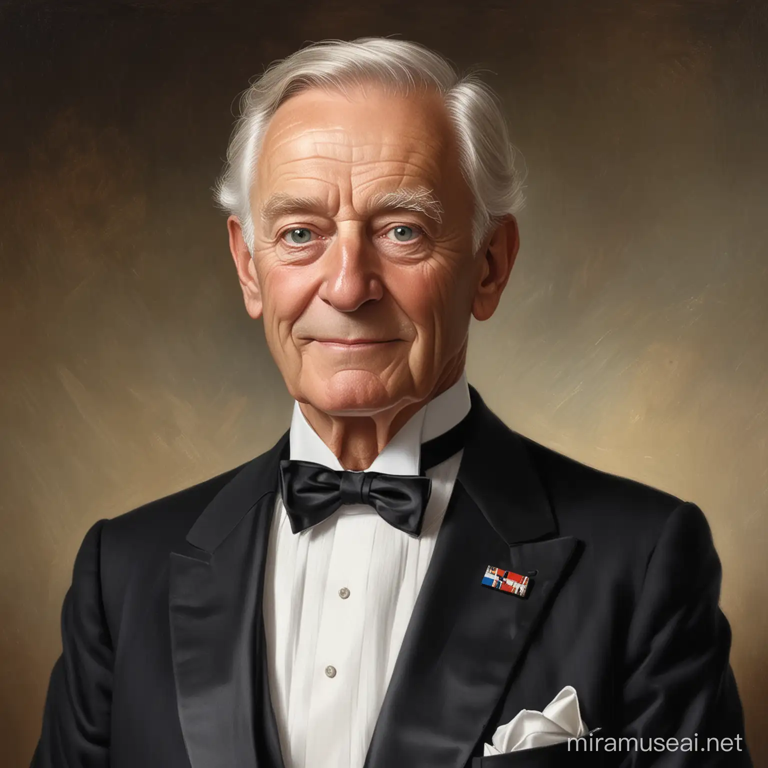 Elegant Elderly Gentleman Colonel with Caring Eyes and a Keen Smile in Vienna Austria