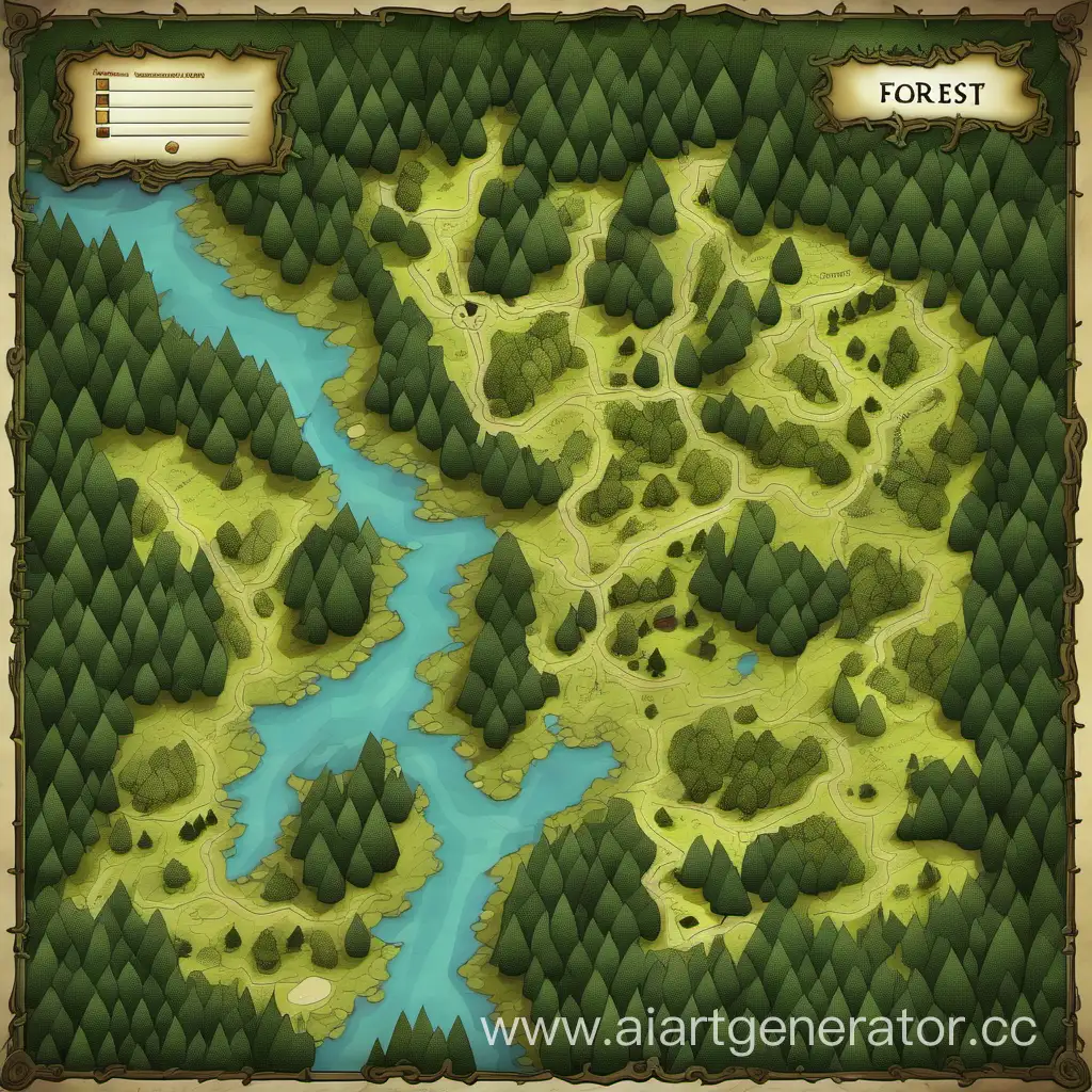 игровая карта, лес, по территориям