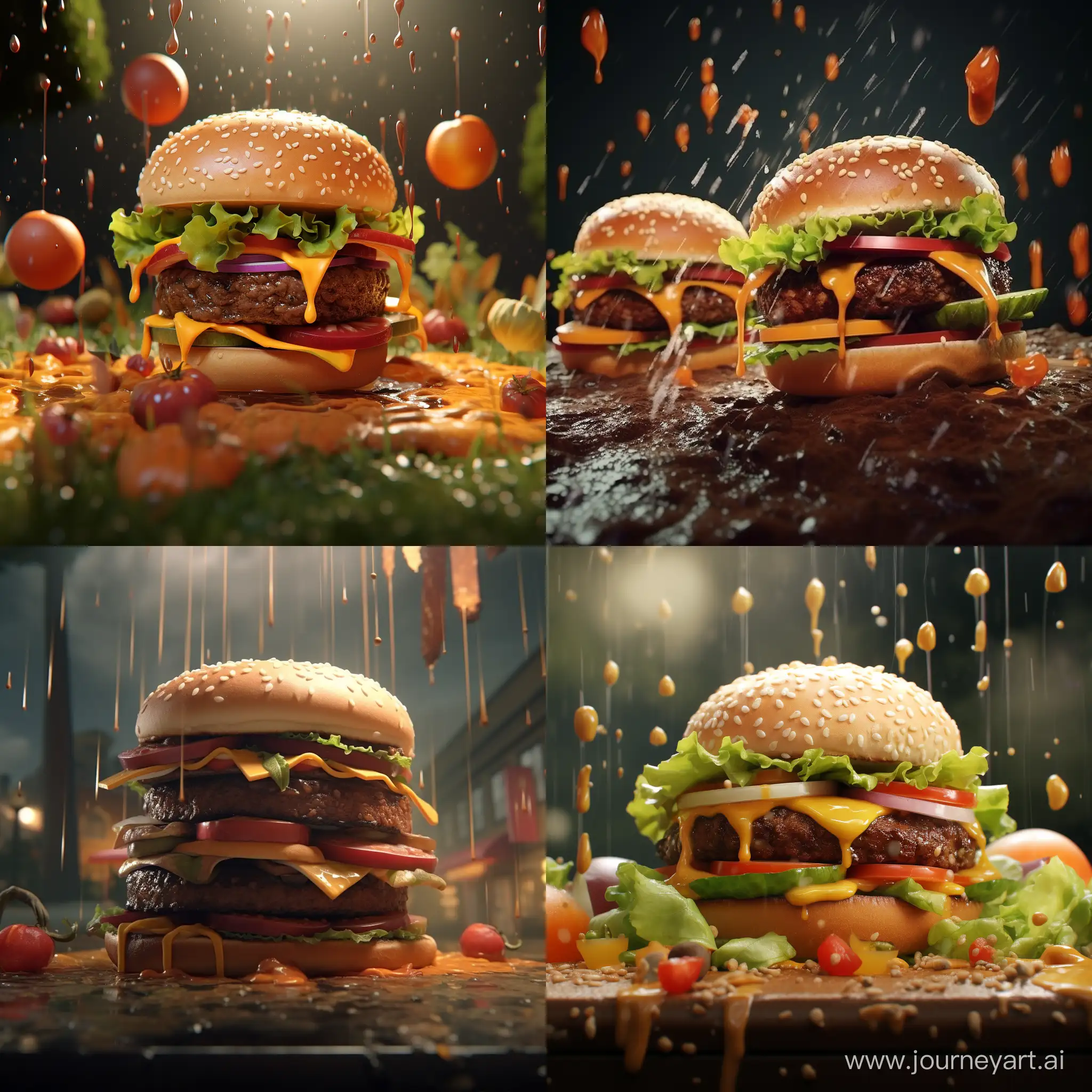 Burger-Rain-3D-Animation-Delicious-Downpour-in-a-Square-Frame