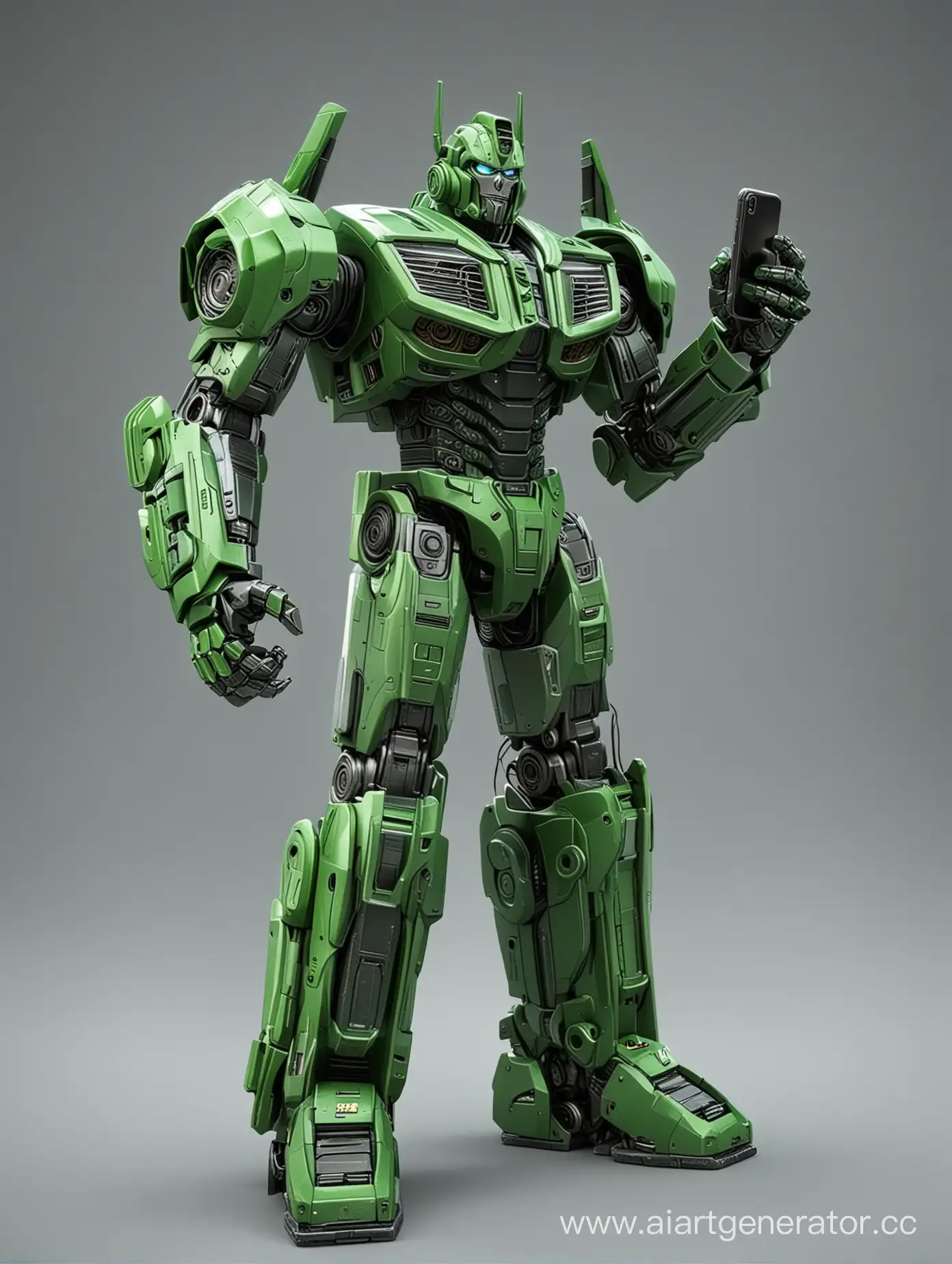 Green-Transformer-Holding-Phone-Futuristic-Robotic-Communication-Concept