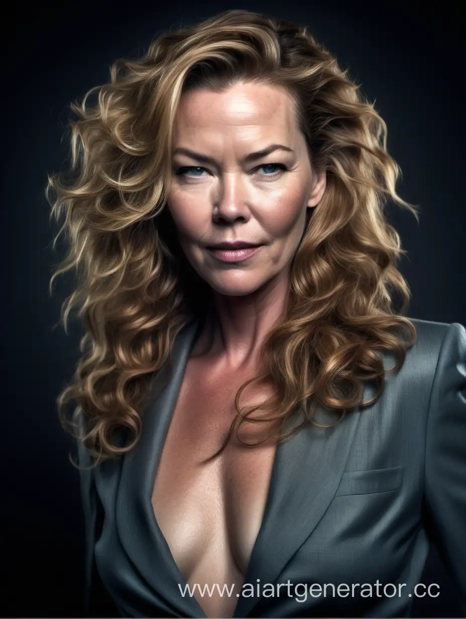 9 K, Bombshell Blowout Hairstyles, chubby Connie Nielsen   depth of field, 8k photo, HDR, professional lighting,