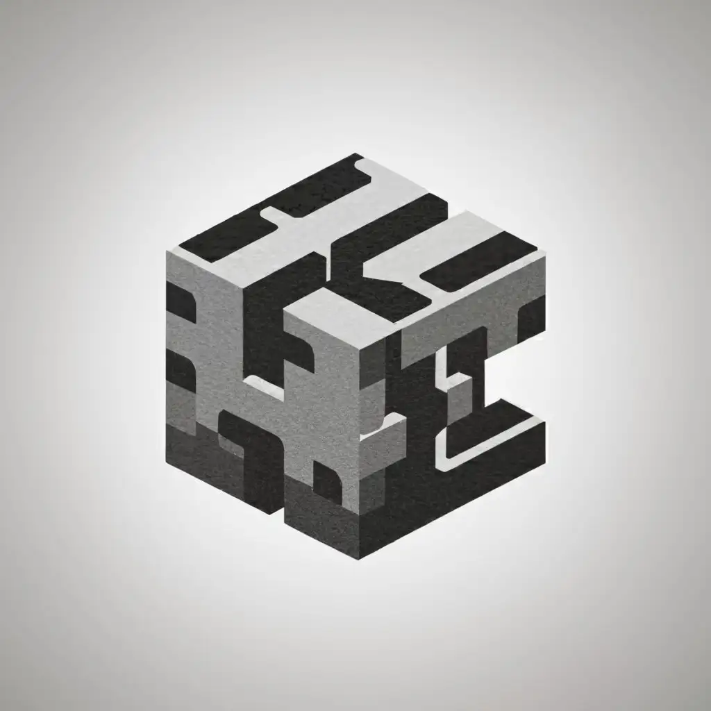 a logo design,with the text "HOF", main symbol:minecraft,Moderate,clear background