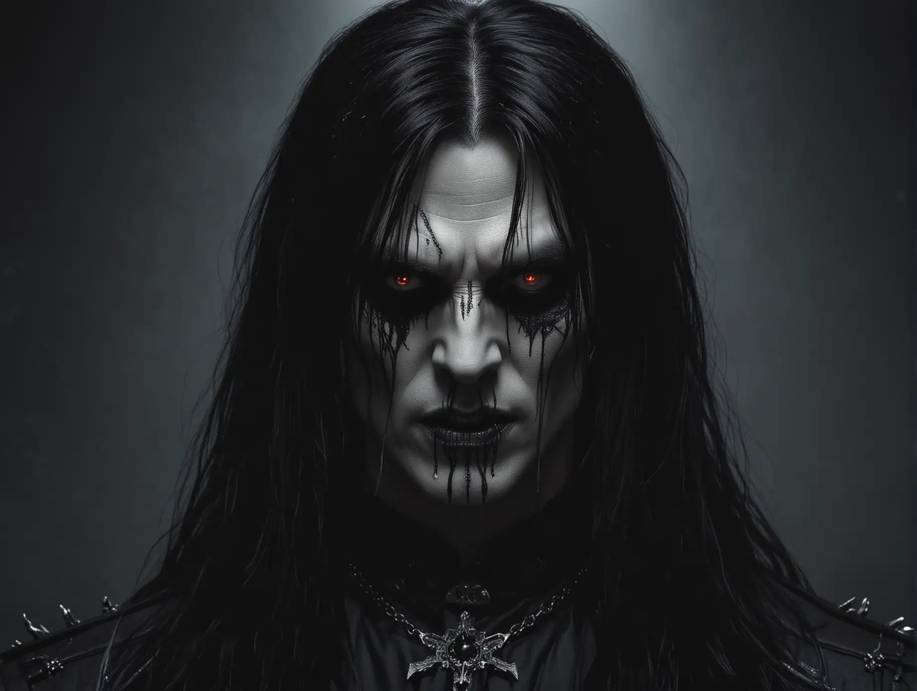 Seductive Gothic Vampire with Long Black Hair