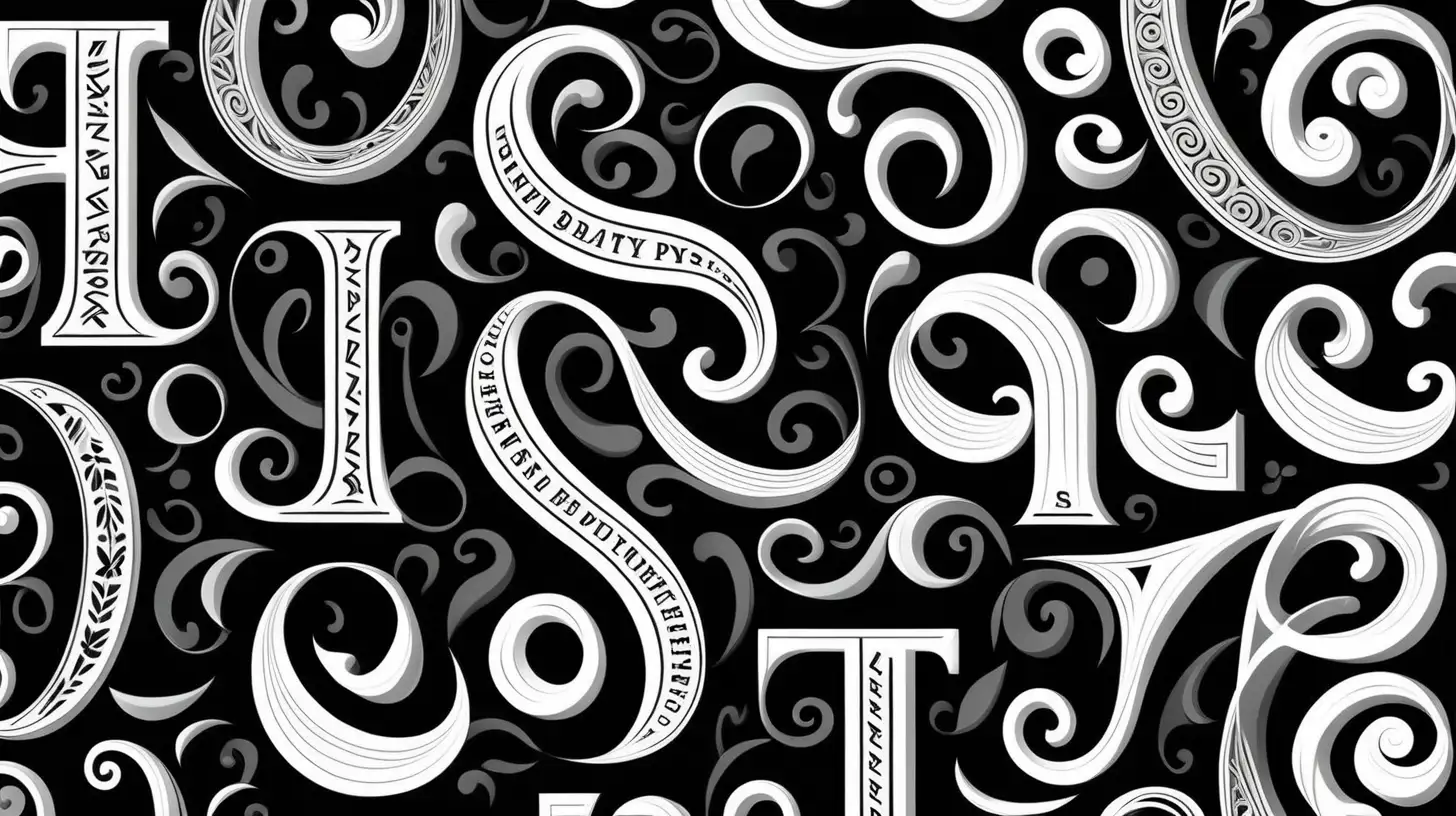 Classic Typography Patterns in Black and White