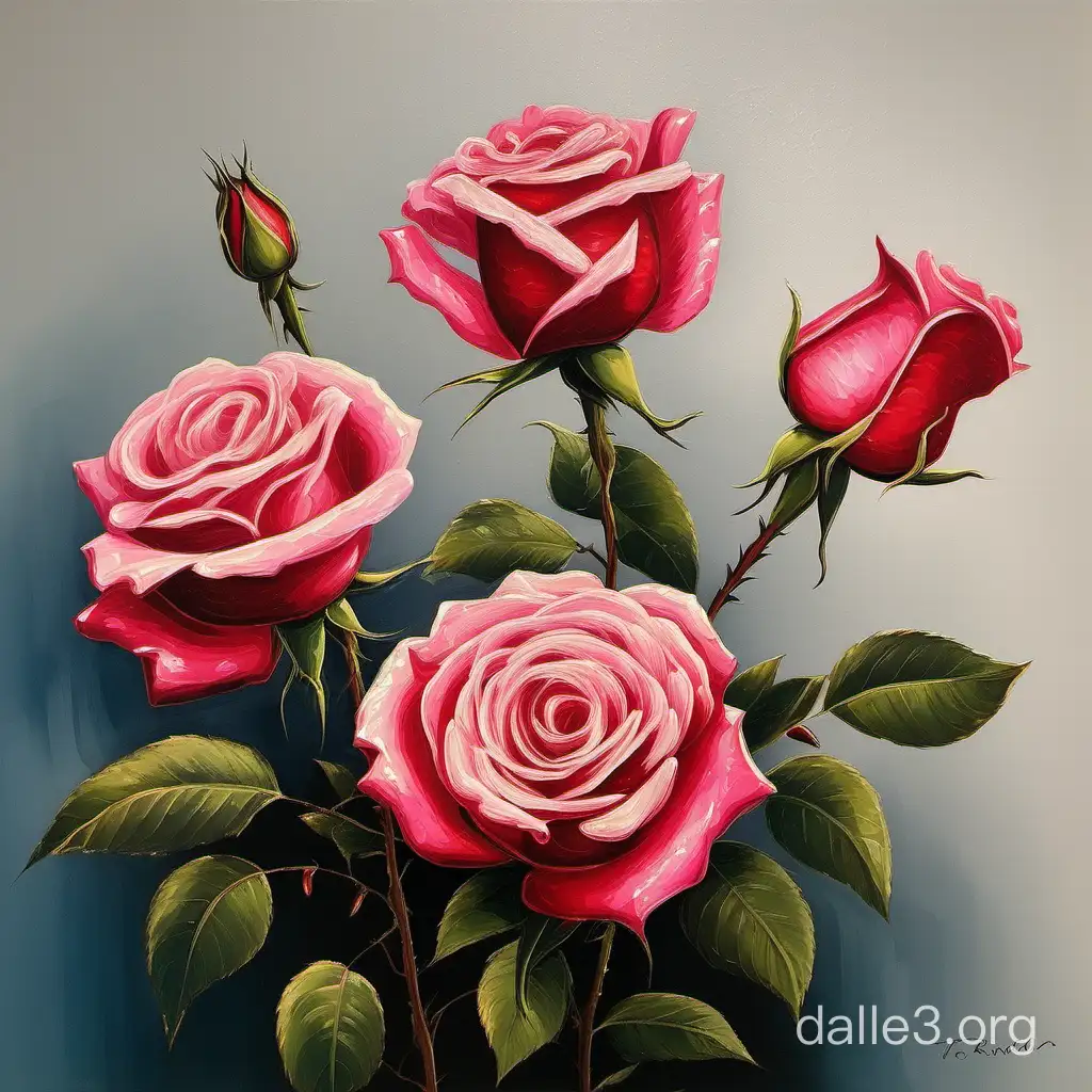 3 roses painting