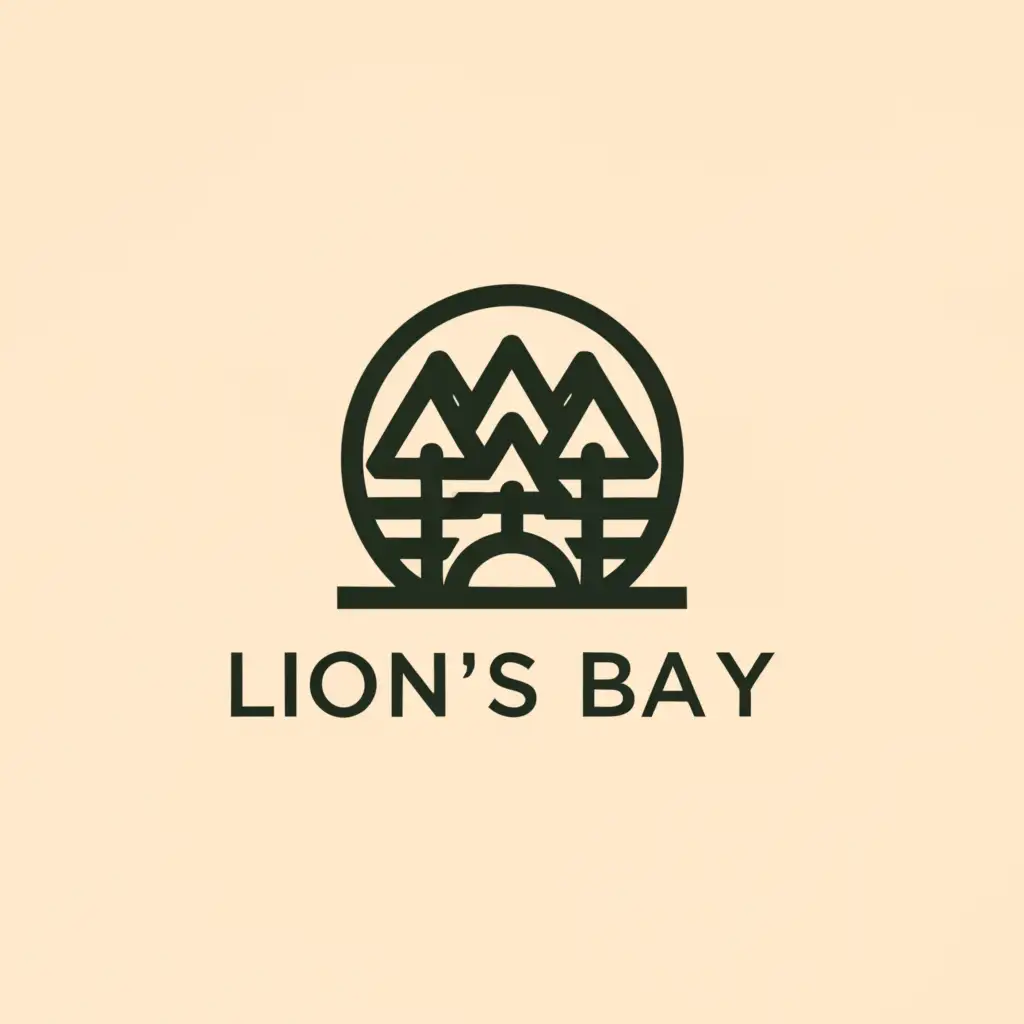 a logo design,with the text "Lions Bay", main symbol:Forest,Minimalistic,clear background