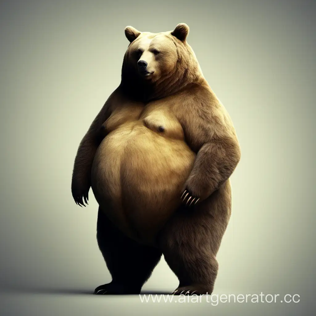 Очень жирный медведь