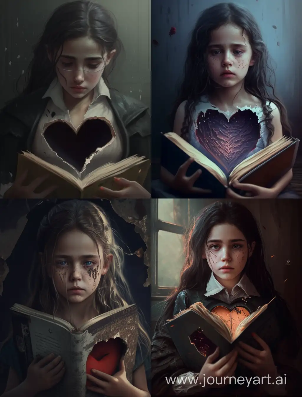 Heartbroken-Girl-with-Torn-Pages-Emotional-Book-Reading