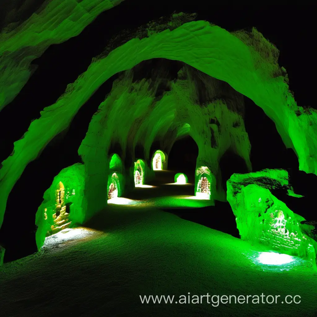 Exploring-Small-Caves-with-Green-Lanterns-in-a-Vast-Niche