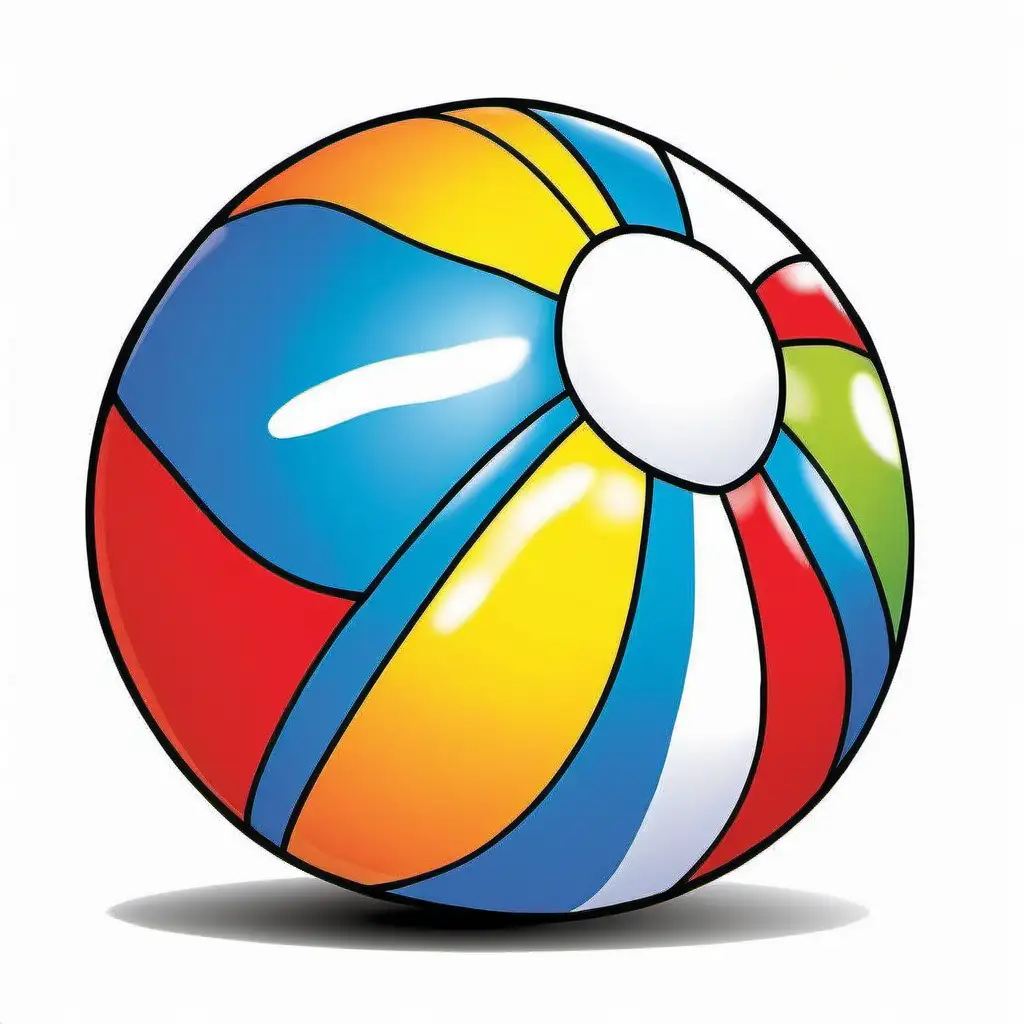 cartoon inflatable beach ball; plain white background