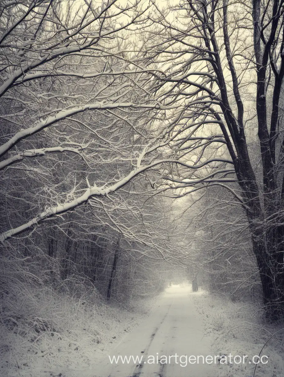 Farewell-to-Winter-A-Snowy-Sunset-in-the-Forest