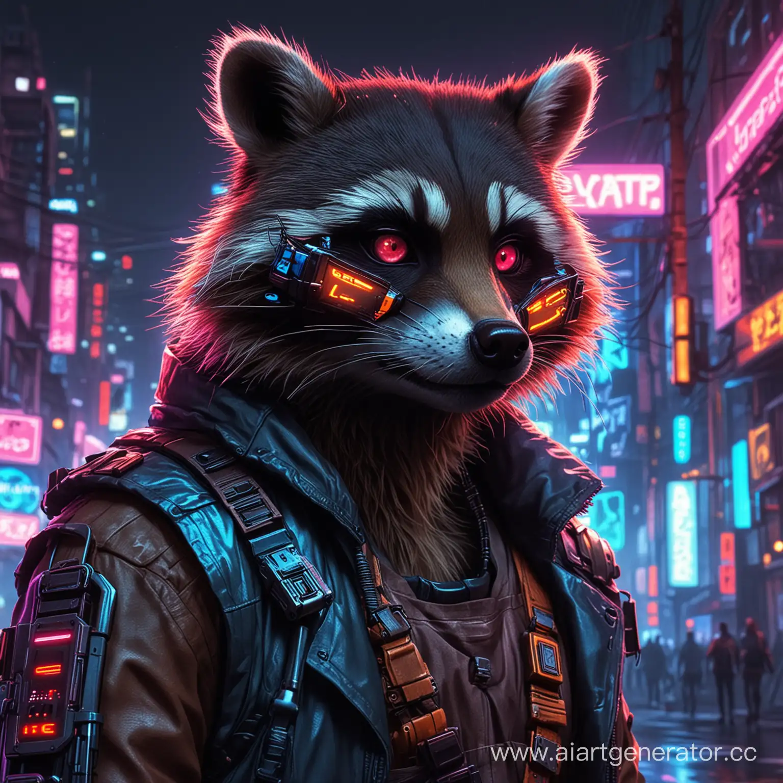 Cyberpunk-Raccoon-Avatar-in-NeonLit-Urban-Alley