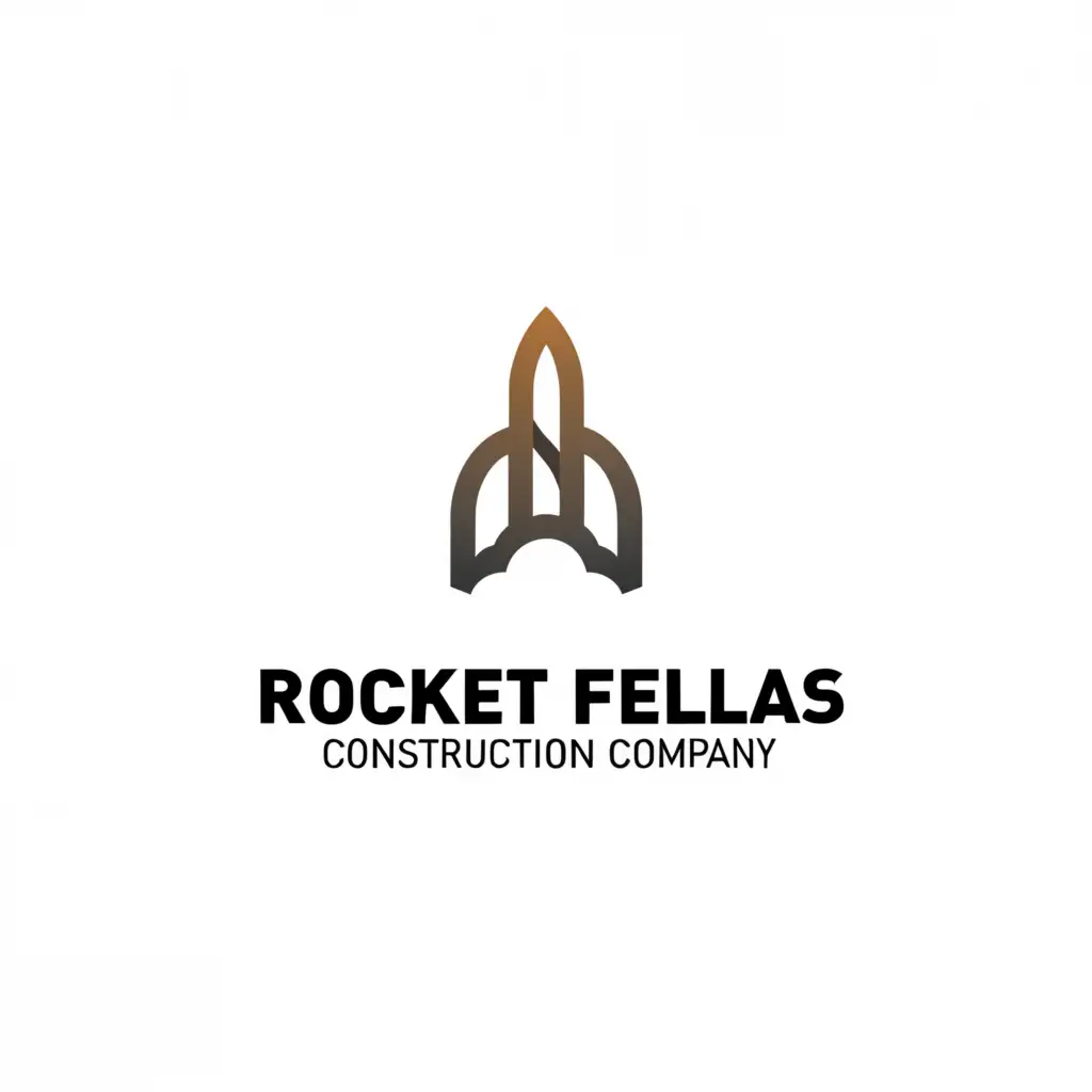 a logo design,with the text "Rocket Fellas", main symbol:Rocket,Minimalistic,be used in Construction industry,clear background