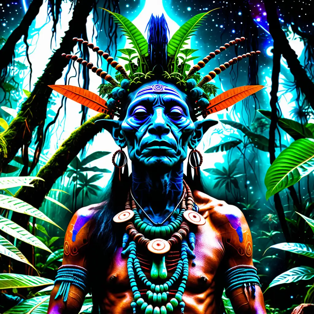 shaman ayahuasca alien jungle deep space