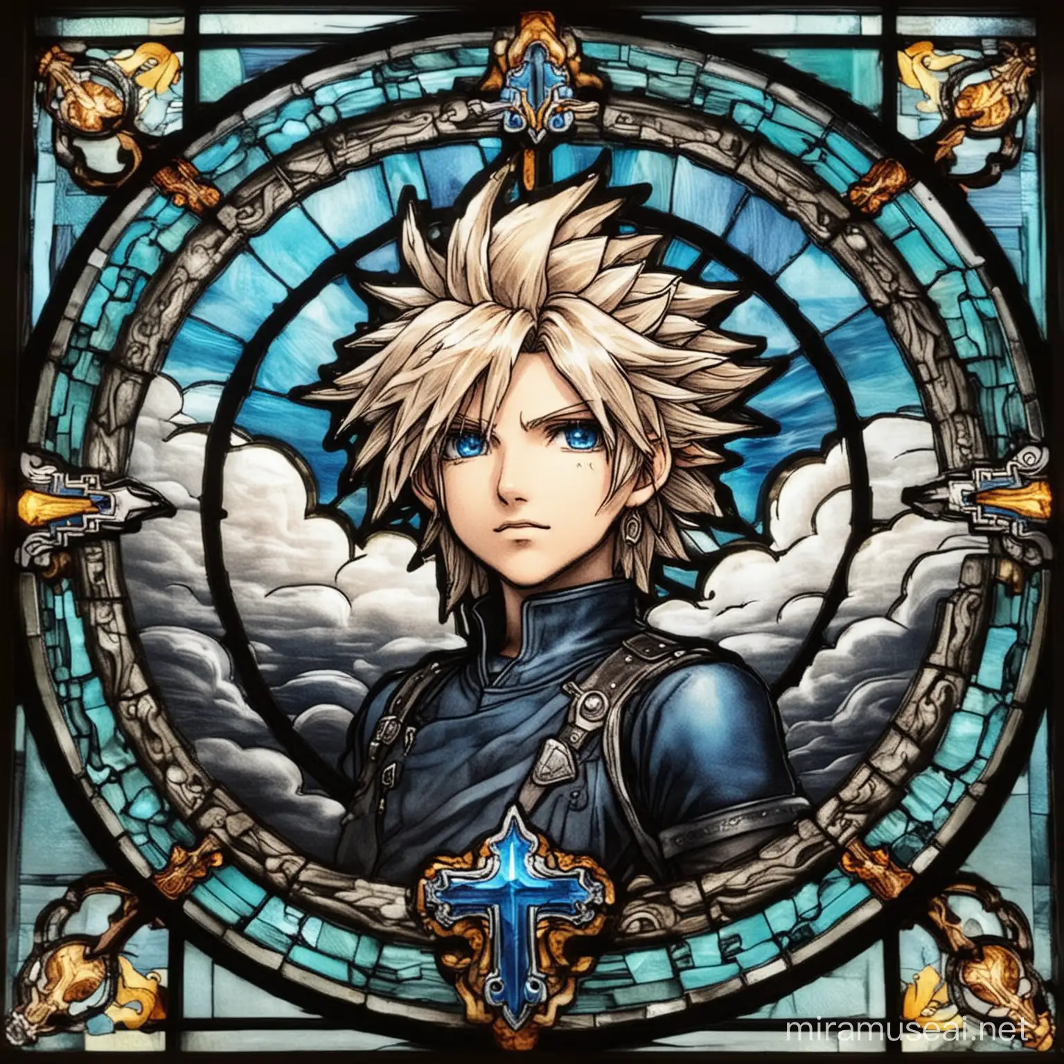 Ethereal Cloud from Final Fantasy Captured in Stained Glass Splendor