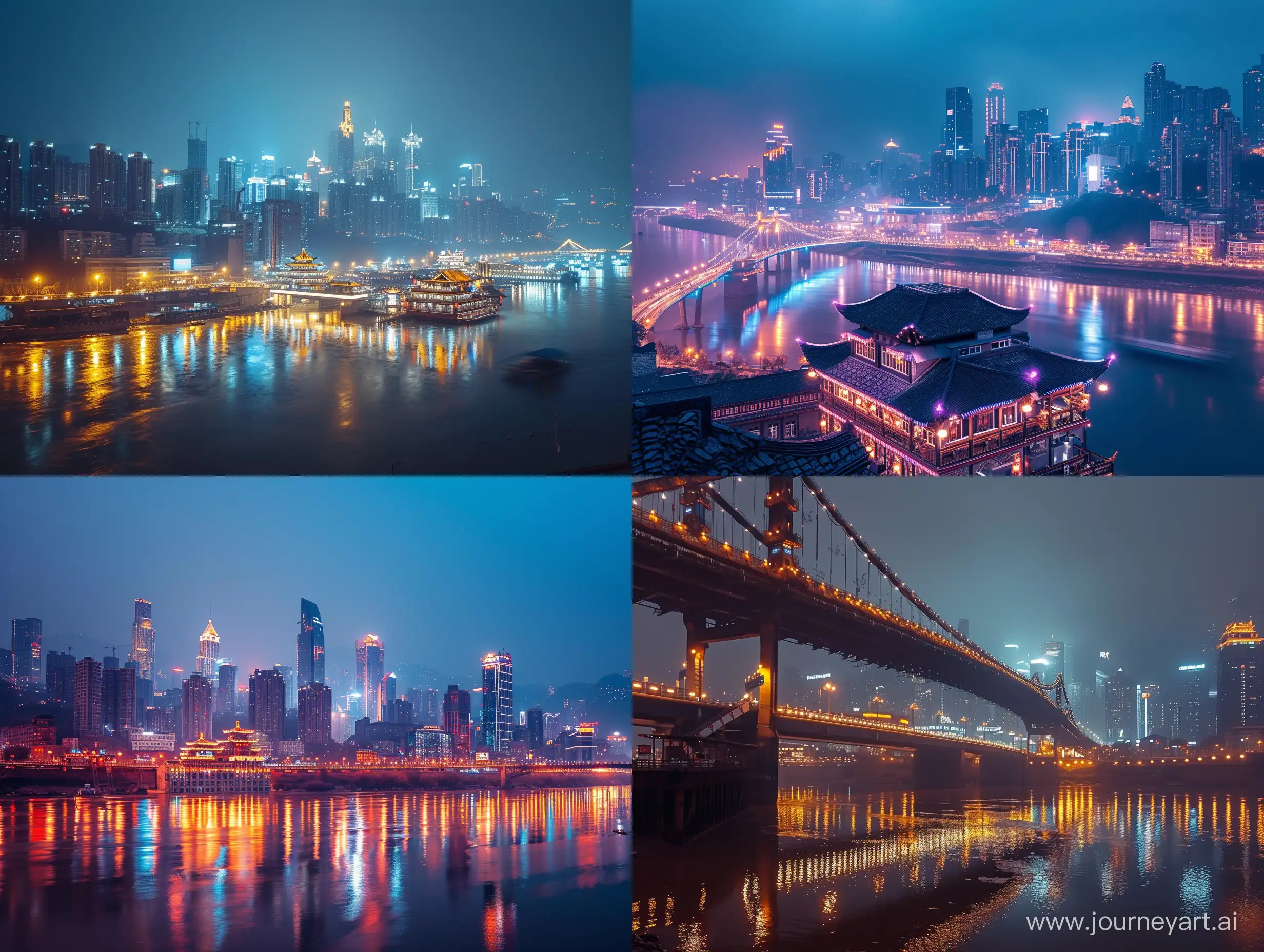 Chongqing, night time, environment, photograph, photo, skyline, architecture,

