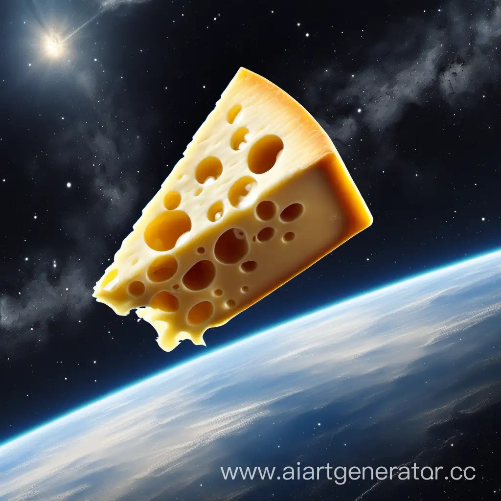 Cheese-in-Galactic-Flight-A-Whimsical-Journey-Through-Outer-Space