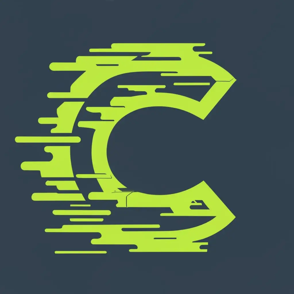 logo, lightning glitch, with the text "C", typography, be used in Sports Fitness industry