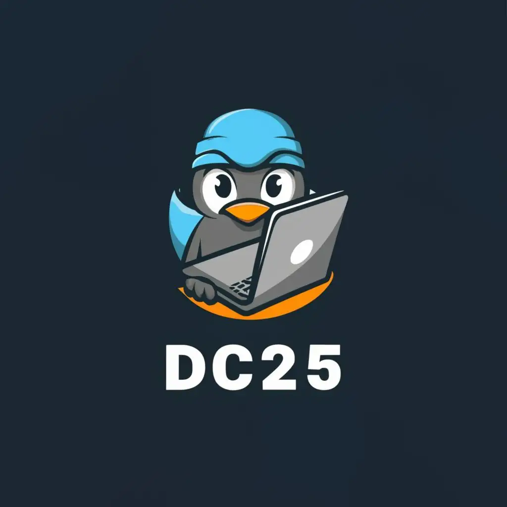 LOGO-Design-For-PenguinCode-Playful-Penguin-Mascot-with-DC25-Text-in-Modern-Typography-for-Tech-Industry