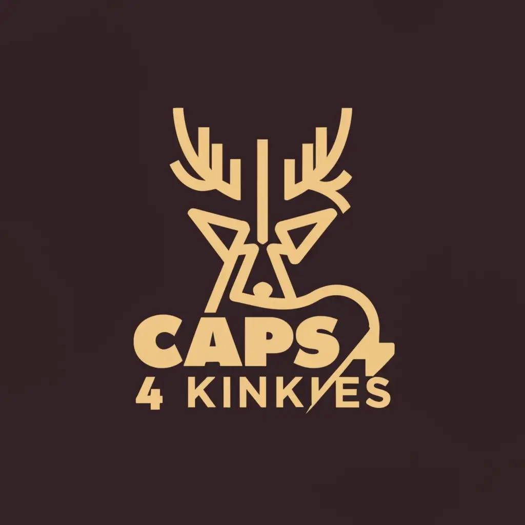 a logo design,with the text "caps 4 kinkies", main symbol:deer,Moderate,clear background