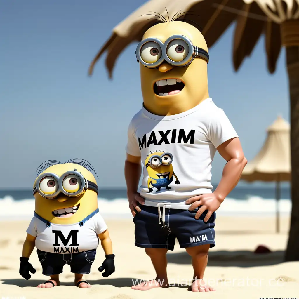Minion-Jock-in-Beach-Shorts-and-TShirt-Maxim-Fitness-Fun