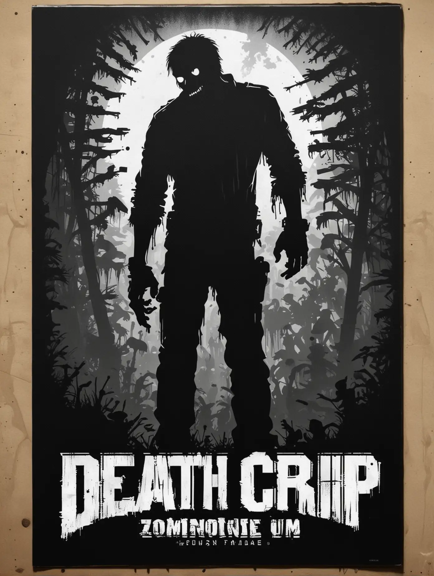 Minimalist Vector Art Grindhouse Zombie Movie Poster Death Grip