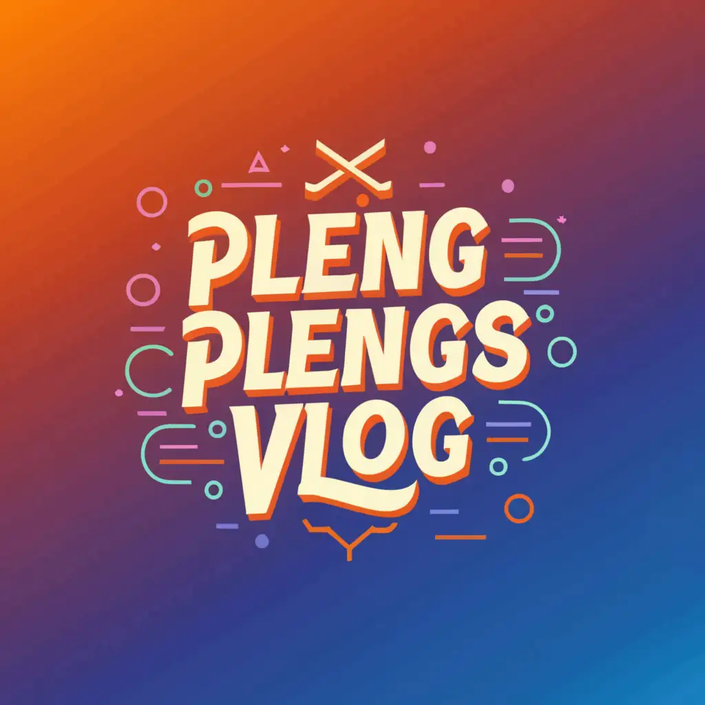a logo design,with the text "PLENG PLENGS VLOG", main symbol:FONT,complex,clear background