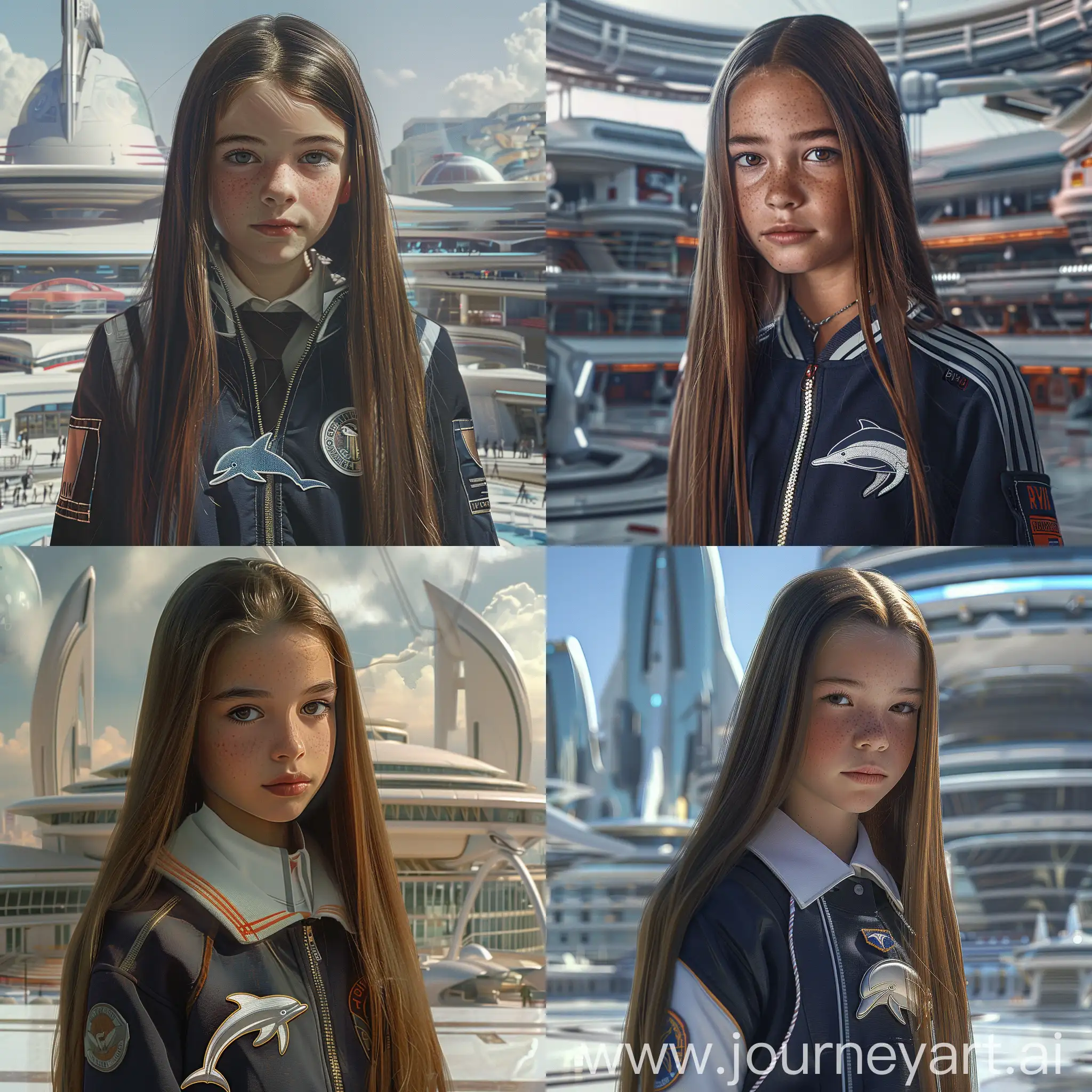Teenage-Girl-in-DolphinEmblazoned-Jacket-at-Futuristic-School