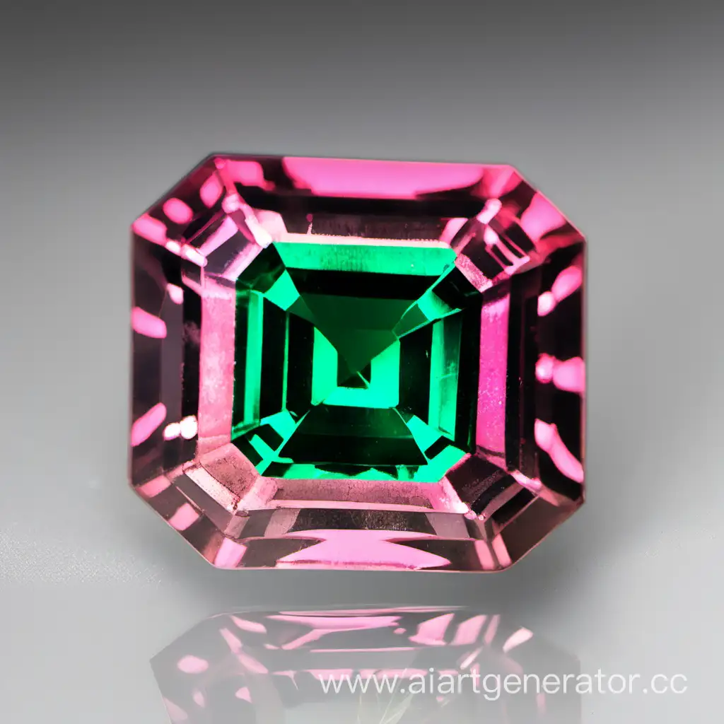Creonized-Pink-Emerald-Fantasy-Creature-Emerging-from-Enchanted-Gemstone