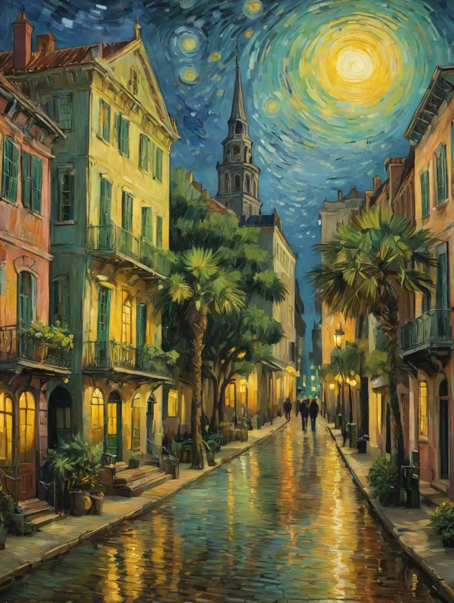 an abstract painting by Van Gogh of Charleston