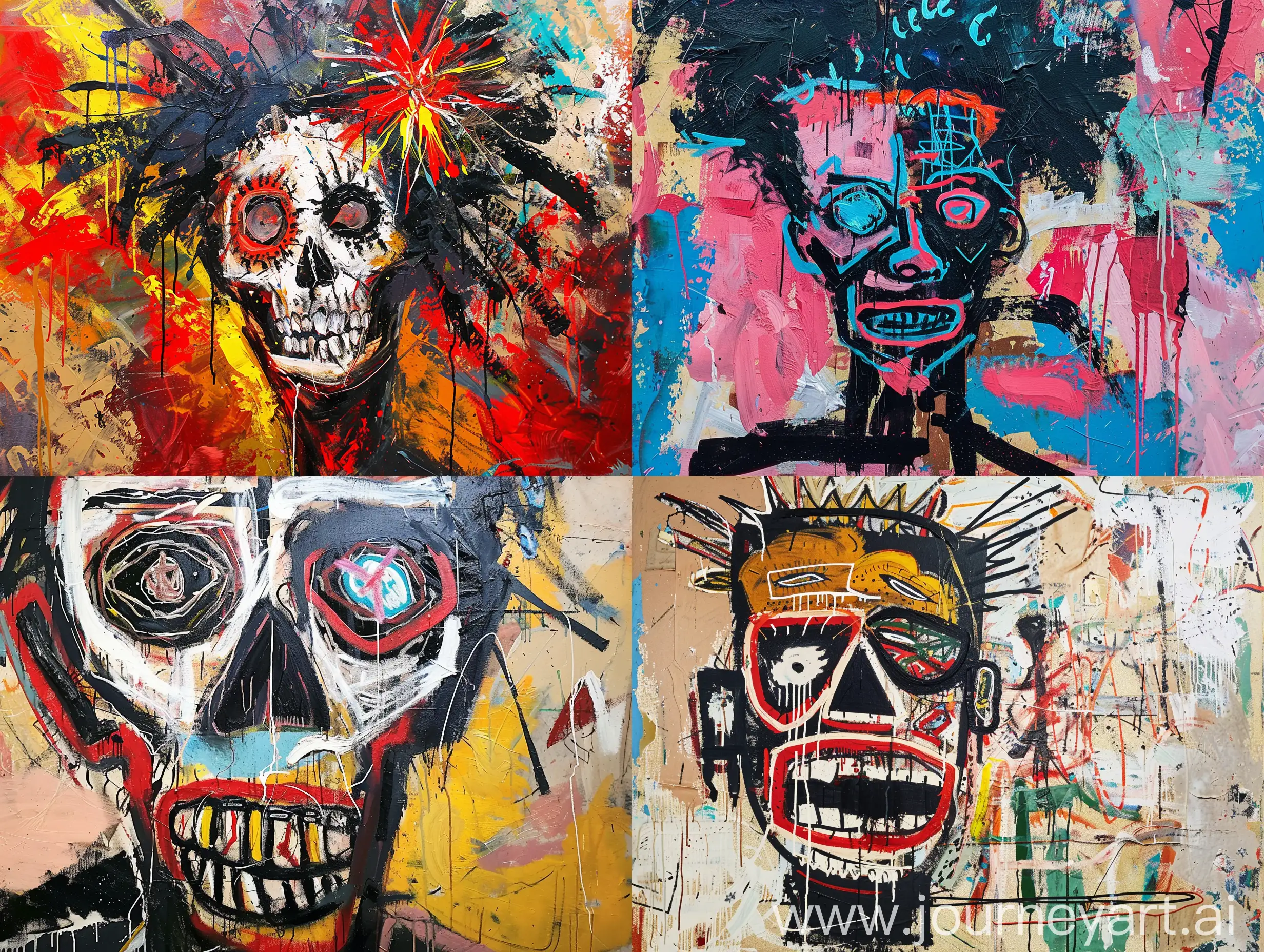 A beautiful magnificent immaculate award winning professional realistic life like voodoo painting in the style of jean michel basquiat 