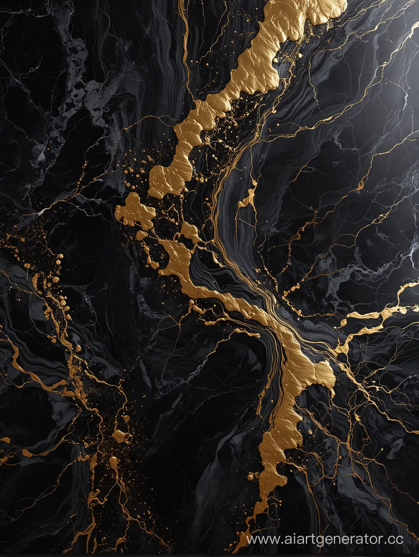 dark black marble texture background. Marble fluid art with golden veins